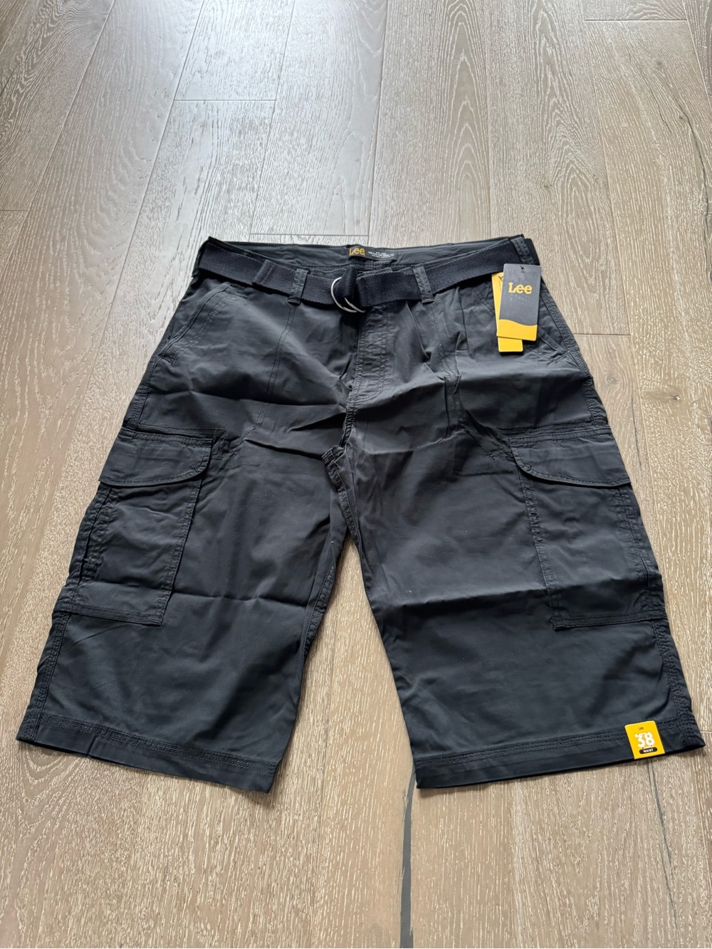 Lee Black Men's Cargo Shorts with Web Belt